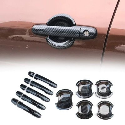 Special for 2009-2012 Toyota RAV4 outer handle door handle abs electroplating carbon fiber pattern appearance accessories