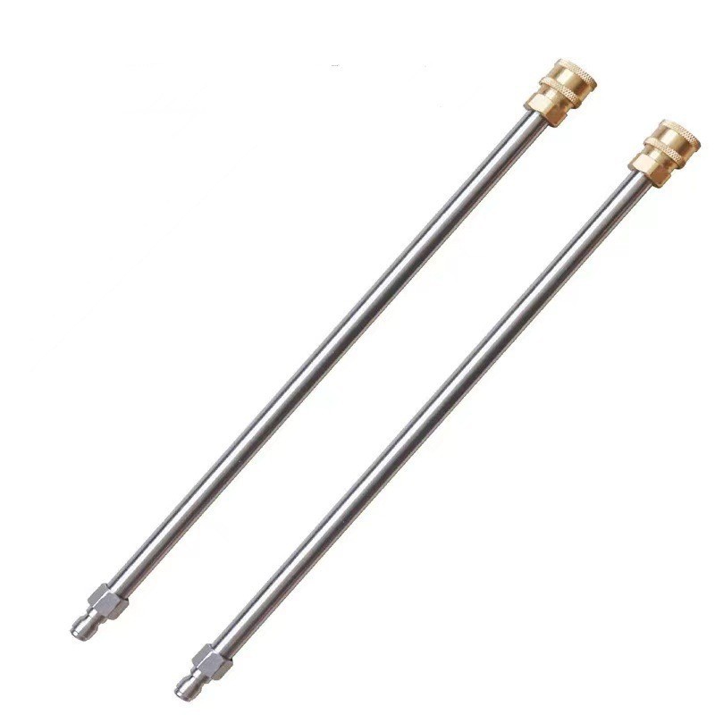 High-pressure water gun extension rod with quick plug 17inch stainless steel extension rod 1/4 male-female quick connect extension rod