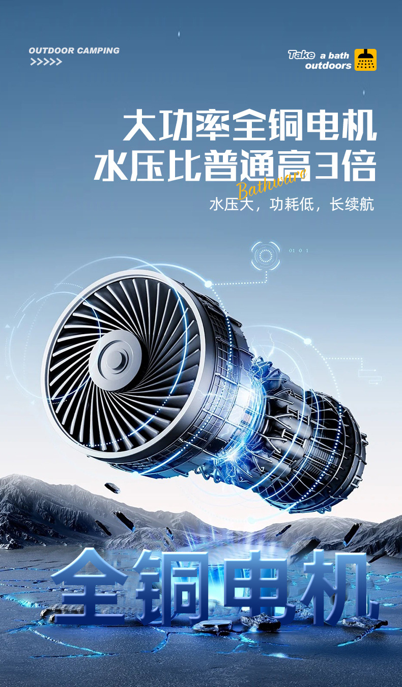 Expert selection of rechargeable showerhead bathing wonder, portable self-priming mobile electric shower for rural dormitories and rental houses undefined