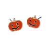 001-24. Orange pumpkin stud earrings