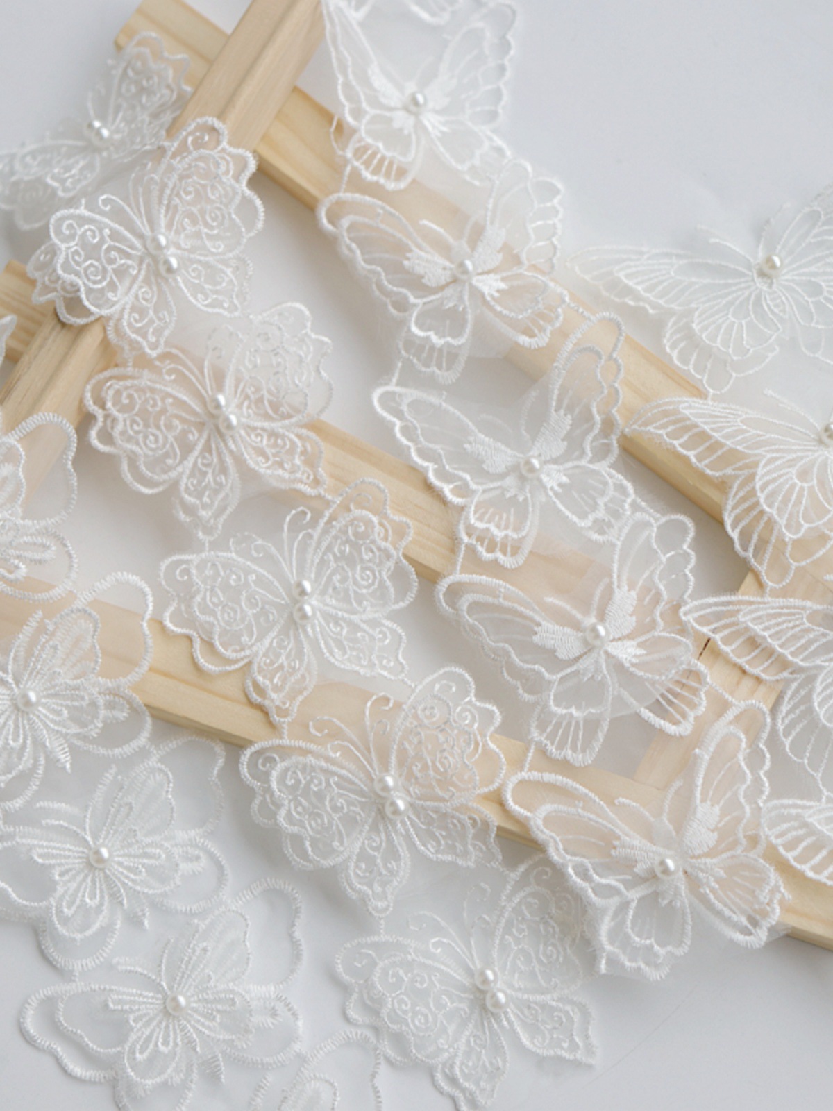 White lace wedding dress with bow