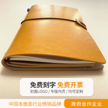 A6手帐本便携随身小本子软皮记事本迷你欧式复古笔记本定制印logo