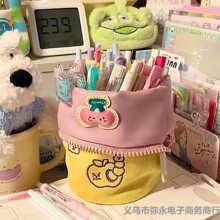 小红书同款日系简约竖翻笔袋高颜值女初中学生大容量铅笔文具收纳