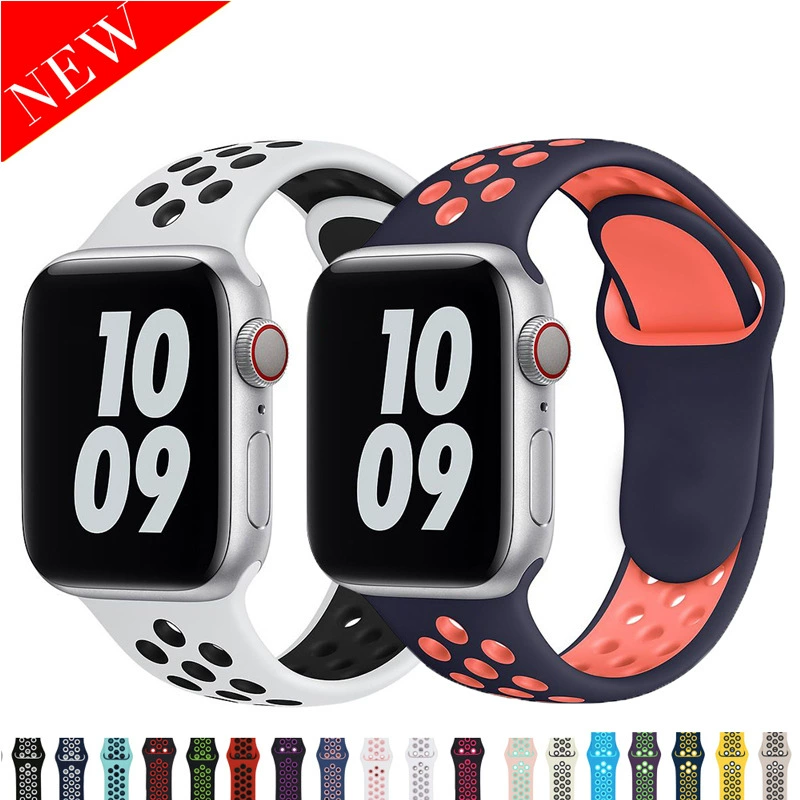 For apple watch8 Watch Nike Sport Silicone iwatch 7 Two-color Replacement Wristband