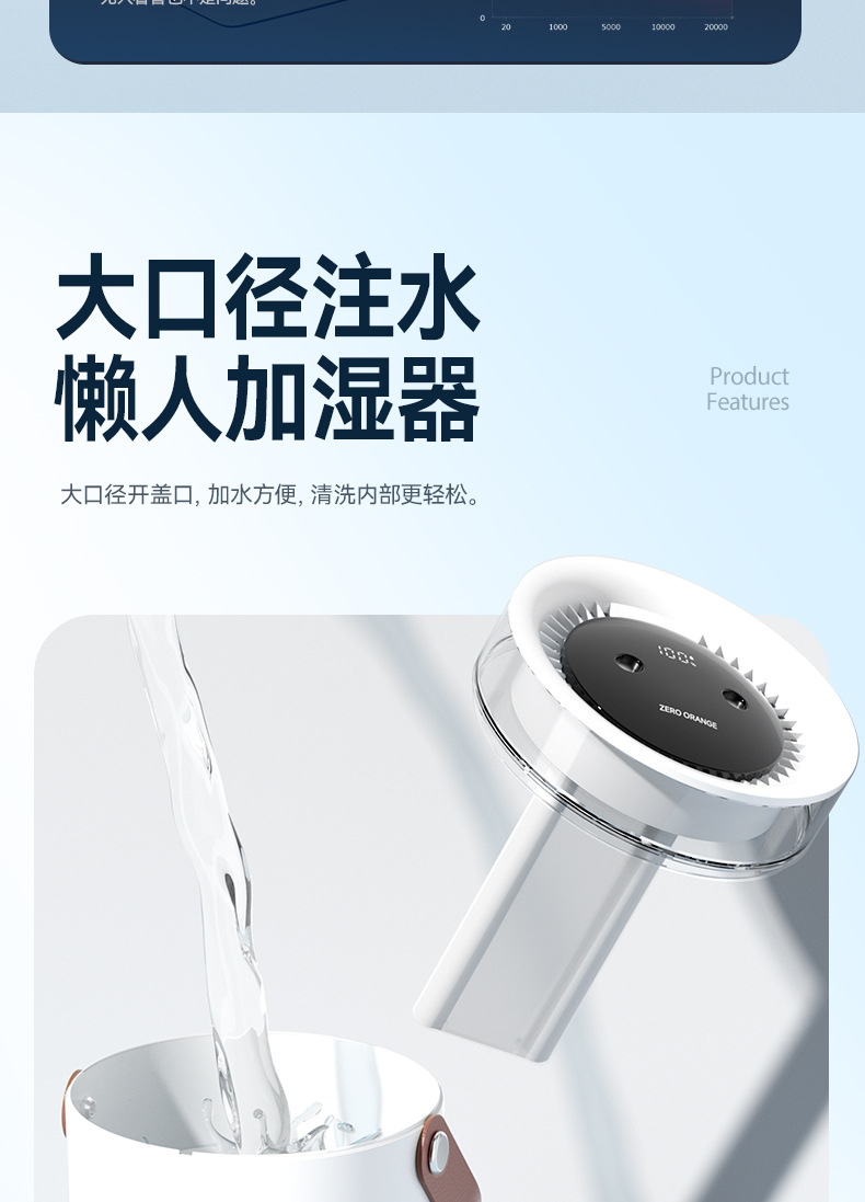 跨境新款数显双喷雾加湿器 七彩氛围灯桌面家用办公室小型加湿机