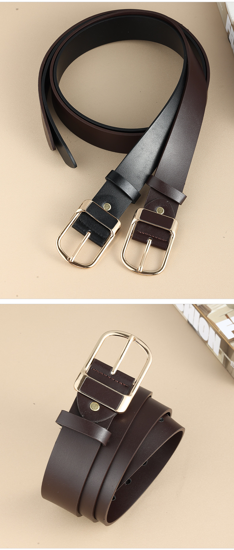 Vintage Pin Buckle Leather Belt Fashion Men's Business Casual Trousers Jeans Belt 2025 Hot Seller Manufacturer Wholesale