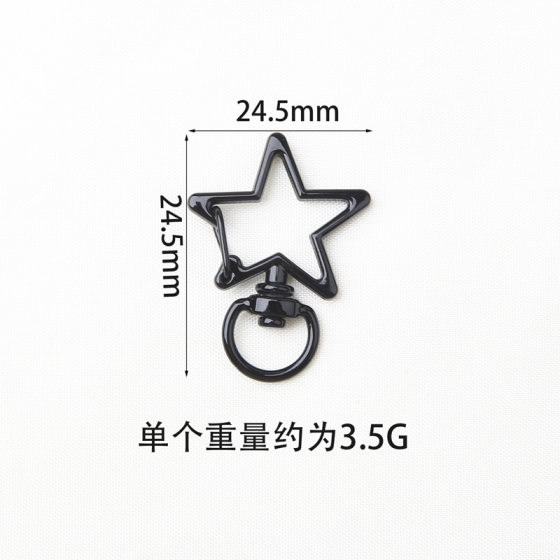 Hanging spray five-pointed star spring buckle color alloy paint key chain lobster buckle diy bag pendant jewelry materials