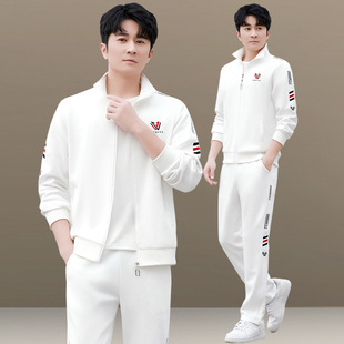 Sports suit men's Korean-style trendy 2024 spring new men's casual sweater three-piece men's running sportswear