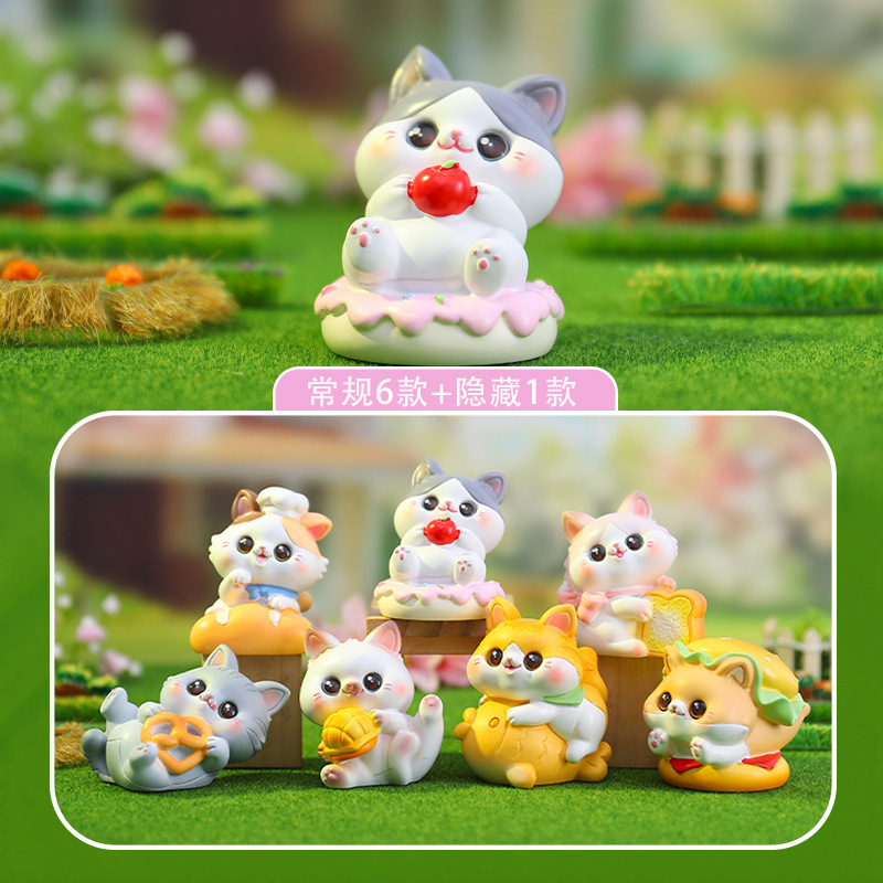人気のGreedy Meow Sauceブラインドボックス人形インターネット有名人減圧おもちゃ愛猫フィギュアクリエイティブ食品おもちゃデスクトップ装飾品|undefined
