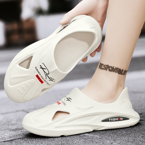 Sandals that feel like shit, men's trendy thick-soled non-slip beach shoes wholesale casual outer wear sports men's slippers