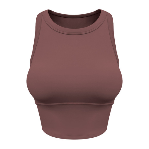 Women's Yoga Cross-border Training Running Sports Fitness Top Breathable and Moisture-wicking Advanced Style Sleeveless Short Backless Tank Top