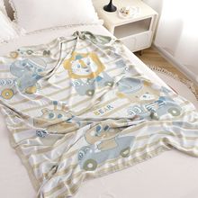 新生儿童纱布竹纤维冷感毯薄款婴儿盖毯冰丝凉感宝宝毛巾被午睡毯