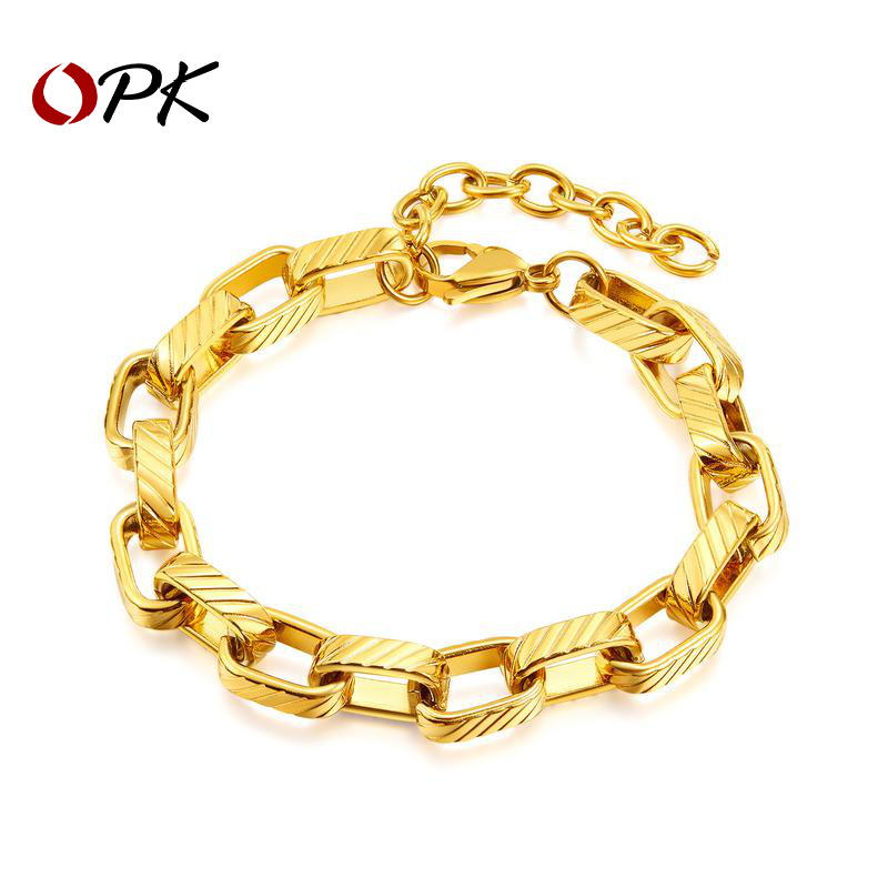 European and American Fashion Personality Hip-hop Style Stainless Steel Accessories Trend Diagonal Men's and Women's Titanium Steel Bracelet_voghion.com