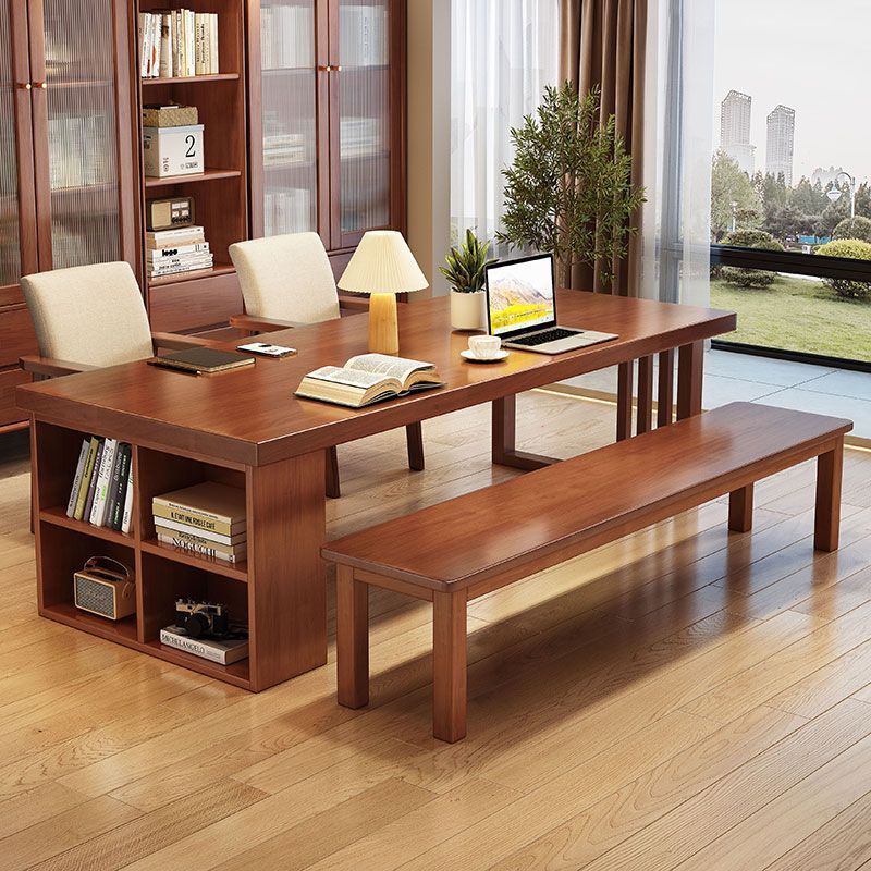 New Chinese-Style Solid Wood Large Board Table for Home Use, Living Room Conference Long Desk, Dining Table, Student Multi-Person Reading and Writing Desk
