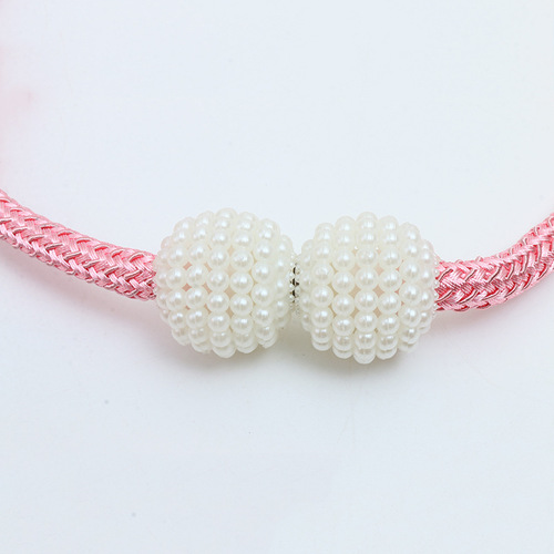 Cross-border wholesale large pearl magnetic snap curtain tie-down strap binding rope magnetic suction curtain tie rope accessories wholesale