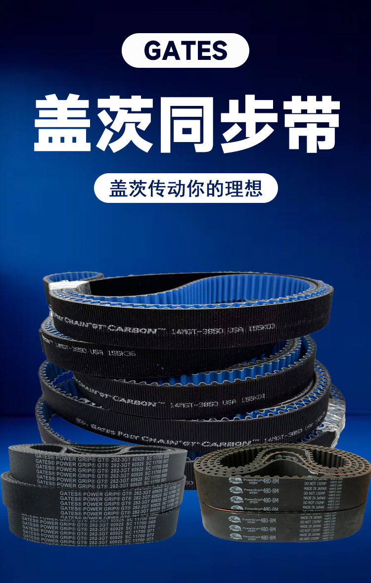 Gates Polychain Synchronous Belt 8Mgt-1120/1200/1224 Carbon Fiber Belt