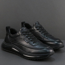 头层牛皮男鞋真毛加绒运动鞋真皮透气英伦休闲皮鞋男潮牌透气轻便