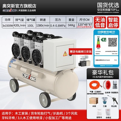 Air Compressor | 220v, portable air - energy-efficiency-220v100-models-available-level-4-quieter-100l-3x1500w-with-solenoid-valve-standard-configuration-three-way-valve-package-level-1-energy-efficiency