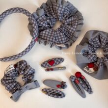 韩国布艺大肠发圈高级感褶皱法式头绳高弹力复古丸子发绳头花发饰