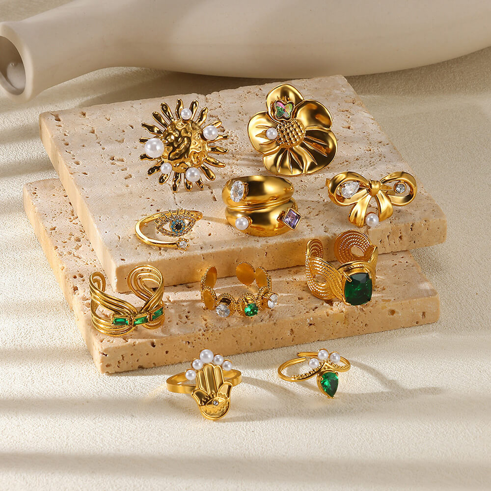 8g Weight 0.03µm-0.05µm Gold Plating Thickness PVD Coated Gold Plating Process 18K Real Gold Plated Plating Material Zircon Inlay Material Open Rings Classification 1 Piece Quantity Casual, Daily, Shopping Occasion 304 Stainless Steel Material Waves, Crown Pattern All Seasons Season Women's Gender Elegant, Classic Style, Affordable luxury style Style Waterproof Non Tarnish, Plating Craft PVD Coated Real Gold Plated 18K Gold Waves Crown 304 Stainless Steel Elegant Classic Style Affordable Luxury Style Waterproof Non Tarnish Open Rings 无