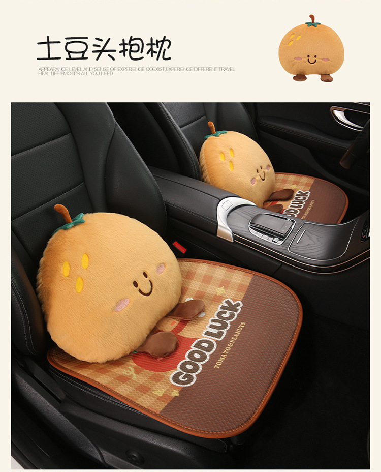 Car Headrest and Lumbar Support, Fruit Apple Head Pillow, Lumbar Pillow, Neck Pillow, Cute Cartoon Apple-Shaped Headrest and Lumbar Support