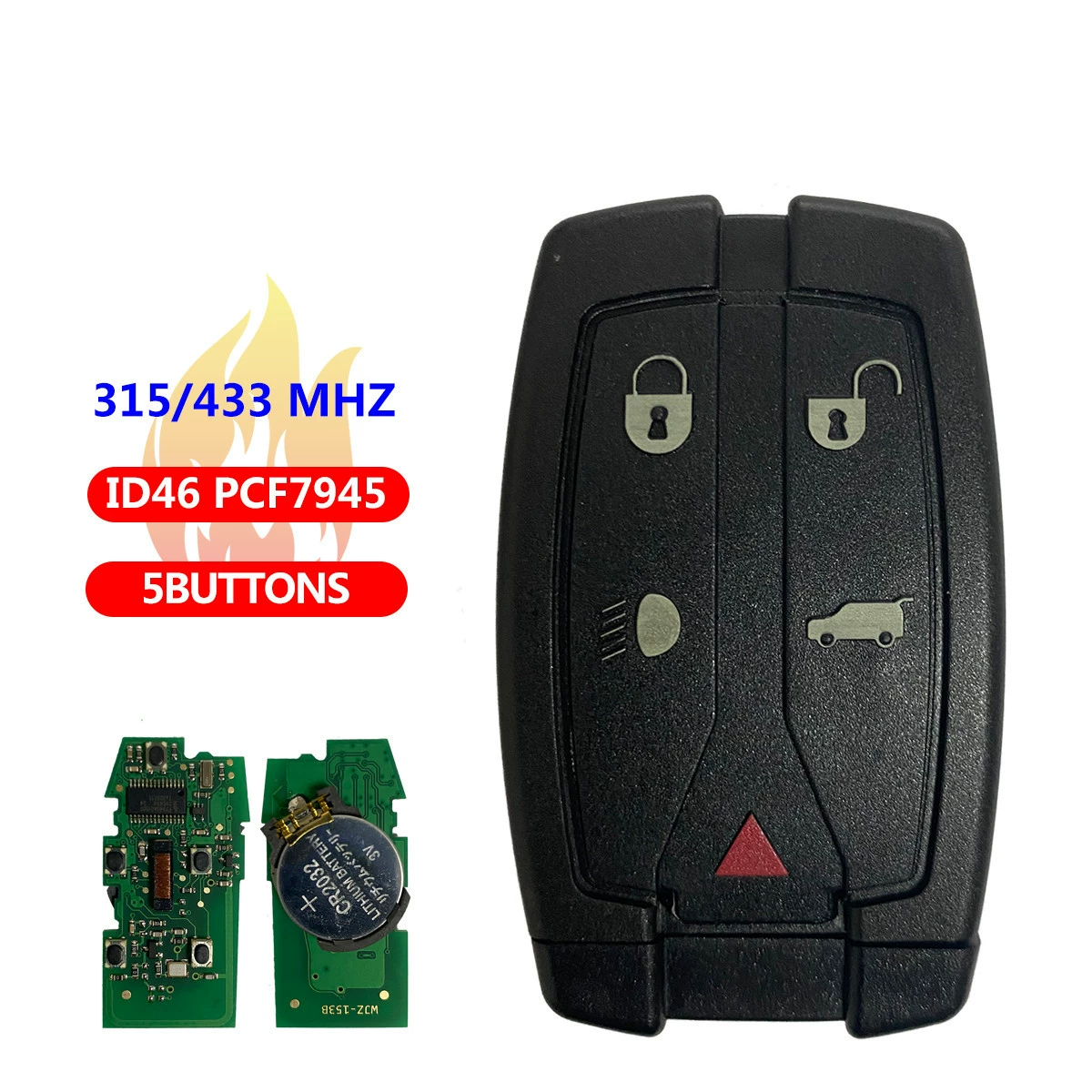Подходит для 5-клавишного Land Rover Freelander 2, умного дистанционного управления, автомобильного ключа ID46, чипа 315, частоты 433