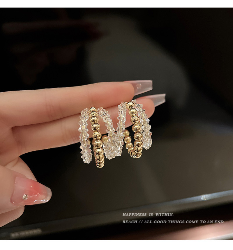 Fashion C Shape Copper Irregular Plating Earrings 1 Pair