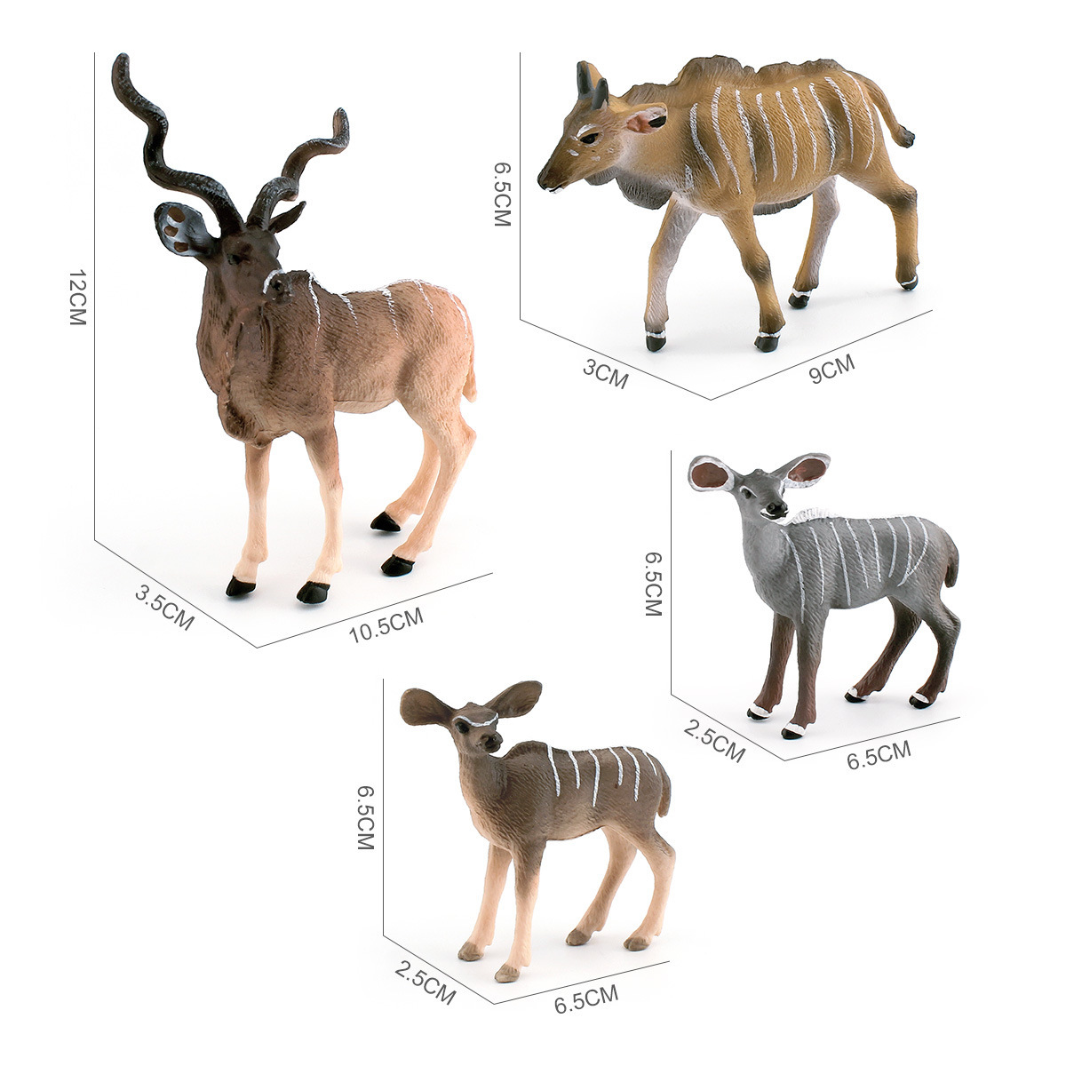 Simulación transfronteriza Animal de la selva Ángulo de giro africano antílope rompecabezas cognitivo infantil modelo animal decoración de escritorio adornos