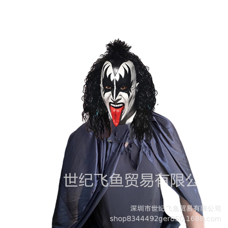 Beso-Jean Simmons cantante tocados Halloween cos horror máscara loco Festival de Música vestir Accesorios