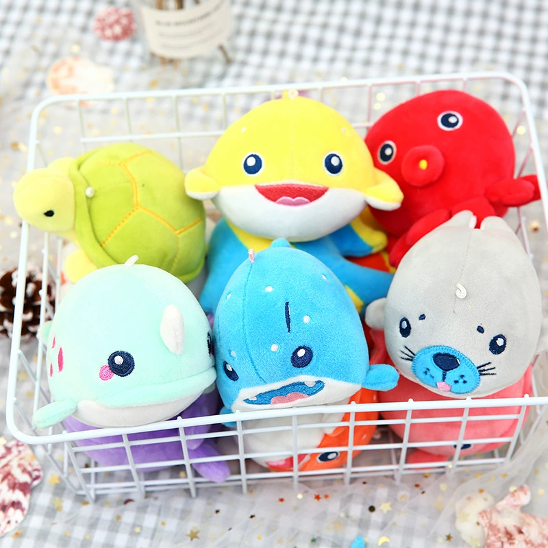 Мультяшный пуховый хлопок мягкая плюшевая игрушка подвеска морские животные куклы для ключей