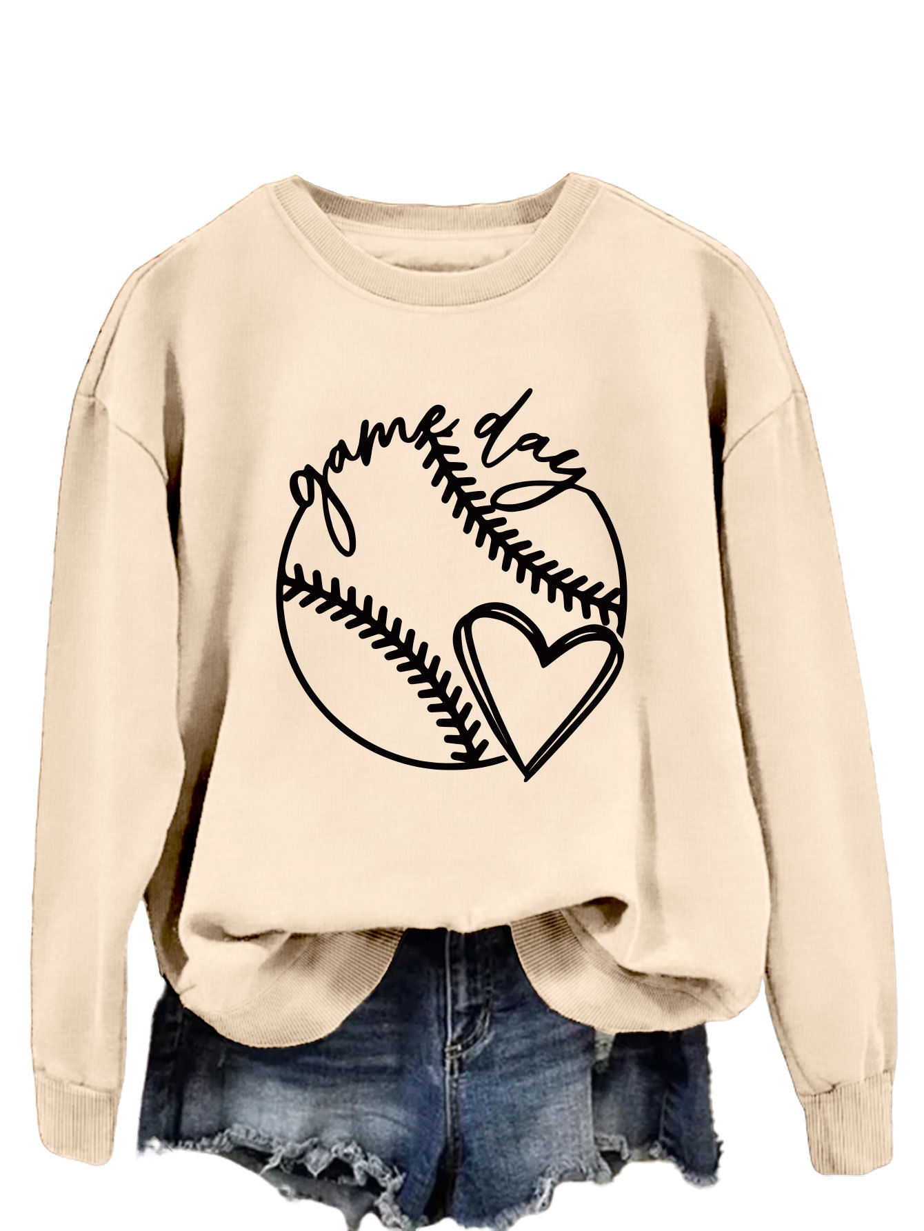 Sand color sweatshirt (black font)