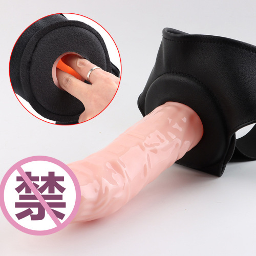 Masturbation wearable leather pants wearable penis male and female shared appliances adult sex toys wholesale