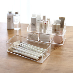 Dustproof Lipstick Cosmetic Storage Box Acrylic Box Stationery Pen Tableware Organizing Box Divided Storage Grid