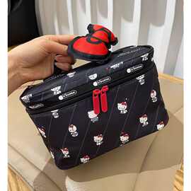 卡通可爱高颜值kitty猫大容量手提化妆包简约小清新凯蒂猫置物包