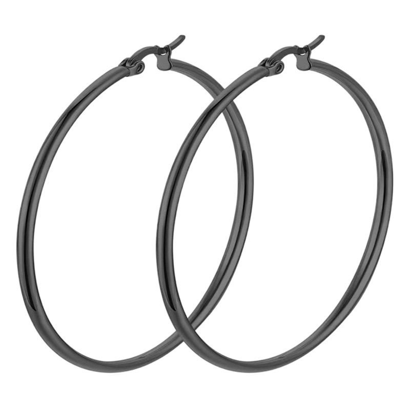 Classic 316L Stainless Steel Hoop Earrings, Exaggerated and High-End European and American Real Gold Electroplated Earrings, Earrings and Earrings Jewelry