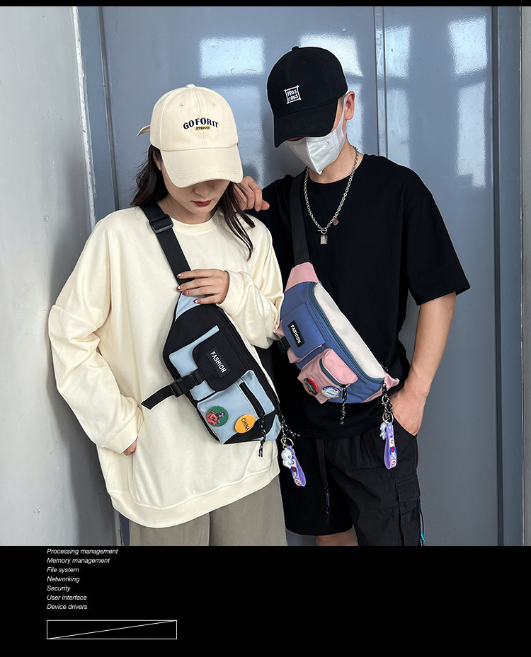 Chest bag, men's trendy workwear crossbody bag, men's backpack, ins trendy small bag, personalized and versatile waist bag, men's single-shoulder bag Item Picture