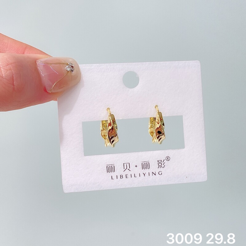 リベリーシャドウ銅メッキリアルゴールド人気イヤリングファッショナブルなメタル感光イヤリングシンプルで多用途な女性用イヤリング|undefined