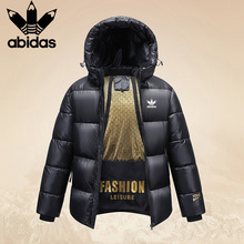 跨境情侣黑金棉服网红冬季外贸加厚保暖棉衣男女同款连帽棉袄外套