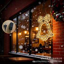 跨境新款LED圣诞雪花灯背景发光圣诞节装饰灯背景墙造型圣诞树灯