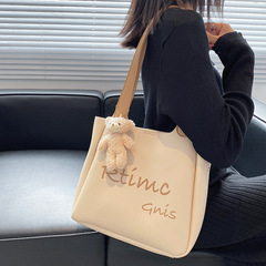 大容量包包女2023新款秋冬時尚單肩托特包高級感大學生上課水桶包