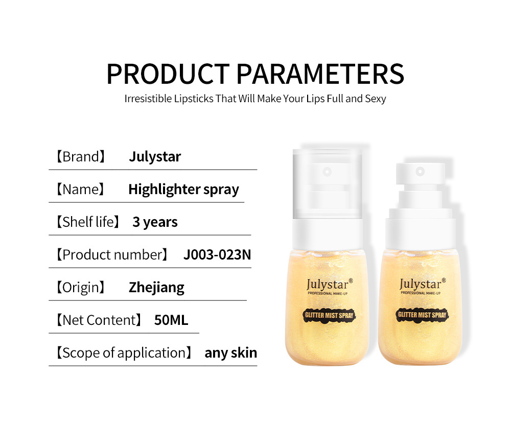 Wholesale of cross-border makeup facial contouring, brightening and highlighter, long-lasting waterproof and sweat-proof, natural body highlighter spray undefined