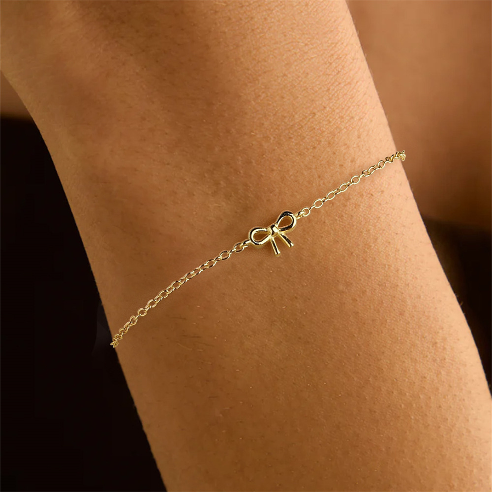 925 Sterling Silver Pendant Material Bracelets Classification 925 Sterling Silver Bow Knot 925 Sterling Silver Cable Chain Bracelets