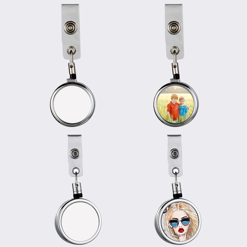 Impresión de transferencia térmica en blanco UV metal plástico fácil de extraer chapa de aluminio de sublimación térmica fácil de extraer hebilla retráctil colgante funda de certificado