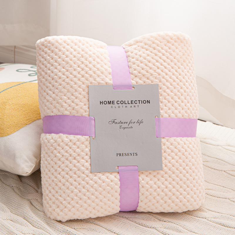 Jednobarevná ananasová deka, flanelová deka, korálový fleece, deka na klimatizaci, deka na zdriemnutí, pohovka, ručník_voghion.com