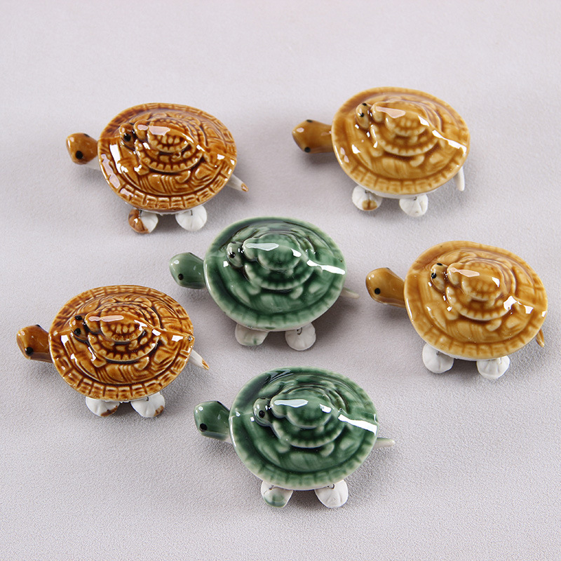 Fortune Turtle Ceramic Turtle Ornaments Longevity Turtle Shaking Head Turtle Shaking Feet Shaking Tail Small Turtle Home Fish Tank Ornaments