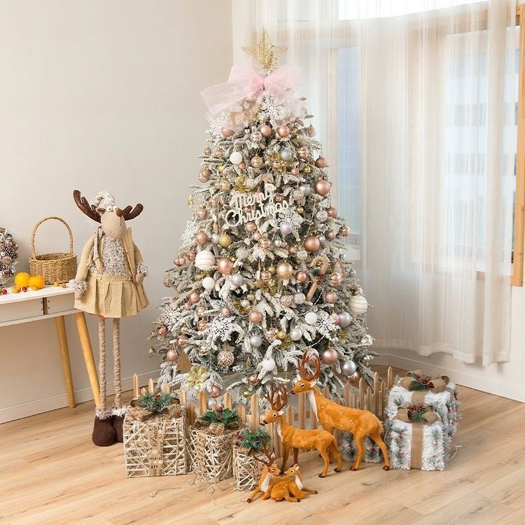 Simulación transfronteriza de nieve blanca árbol de floquete árbol de Navidad hogar de fiestas atmósfera de diseño props decoración de Navidad