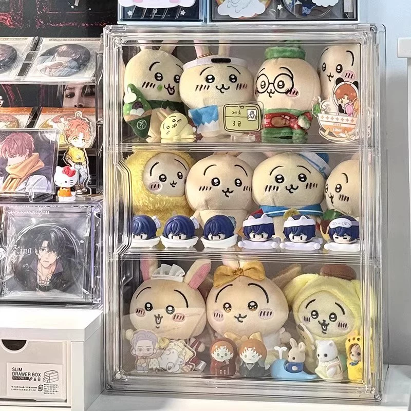 Витрина коробки для хранения chiikawa витрина Ji Kawa стеллаж Usachi Little Eight Прозрачная пылезащитная отделка