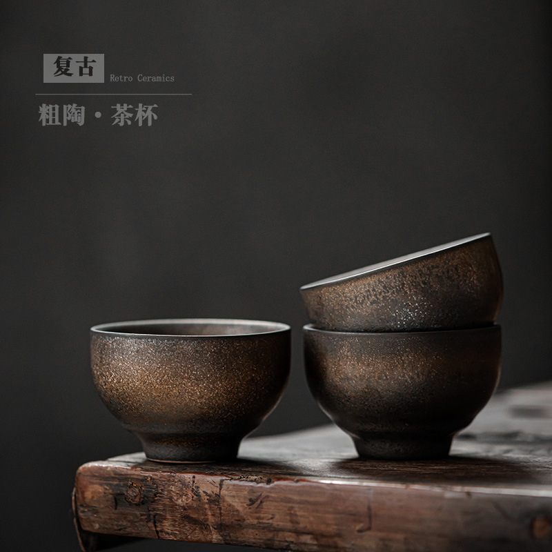 ceramics teacup Tea cup Kungfu Online tea set Teacup Japanese Tea glass Coarse pottery master Tea cup Single cup
