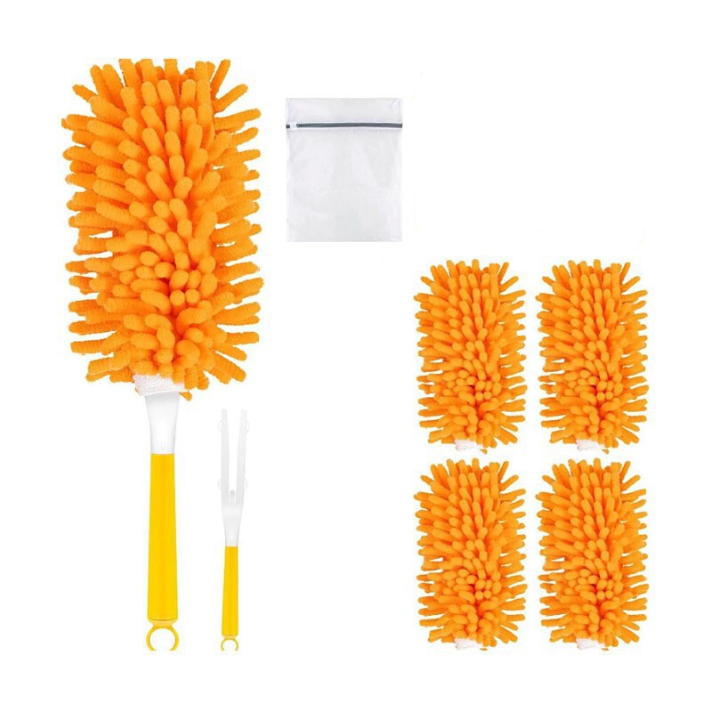 Cross-border Swiffer chenille dusting brush for office cleaning, detachable and washable feather duster with replacement cloth cover Cross-border Swiffer chenille dusting brush for office cleaning, detachable and washable feather duster with replacement cloth cover