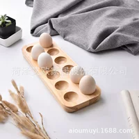 Кухонный деревянный держатель для яиц Деревянный держатель для яиц Лоток для яиц из цельного дерева Дисплей Деревянный лоток 12 сеток Реквизит для фотографий